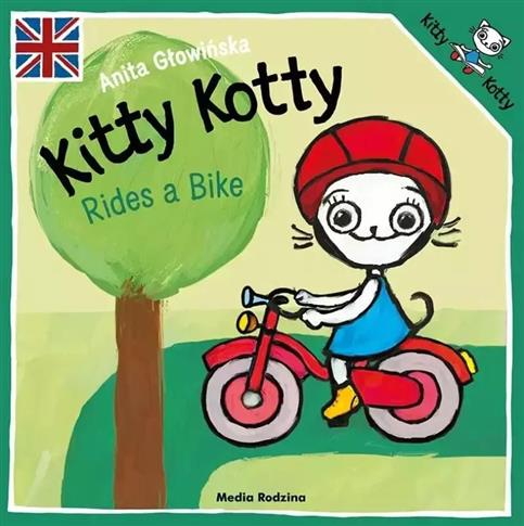 Kitty Kotty rides a bike