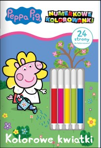 Kolorowe kwiatki. Świnka Peppa. Numerkowe kolorowanki