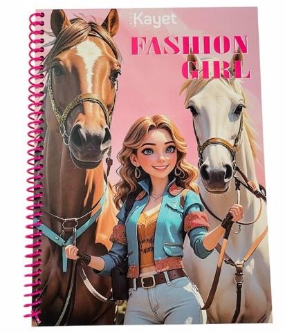 KAYET FASHION GIRL KOLOROWANKA Z MOTYWEM KONI, NAK