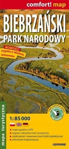 BIEBRZAŃSKI PARK NARODOWY BIEBRZA MAPA LAMINOWANA