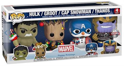 Funko POP Marvel Happy Holidays Hulk Groot 4pak SE