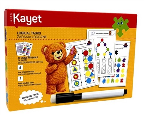 KAYET ZADANIA LOGICZNE 64 KARTY 6 MARKERÓW 2 KLIPS