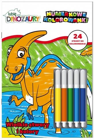 Lubię dinozaury. Numerkowe kolorowanki cz. 2