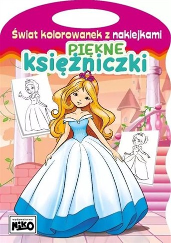ŚWIAT KOLOROWANEK Z NAKLEJKAMI. PIĘKNE KSIĘŻNICZKI