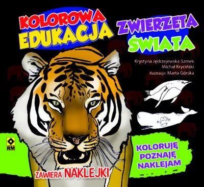 Zwierzęta świata. Kolorowa edukacja. Naklejka