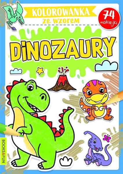 DINOZAURY. KOLOROWANKA ZE WZOREM