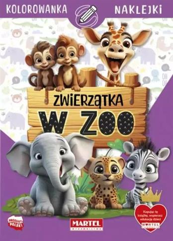 KOLOROWANKA Z NAKLEJKAMI. ZWIERZĄTKA W ZOO