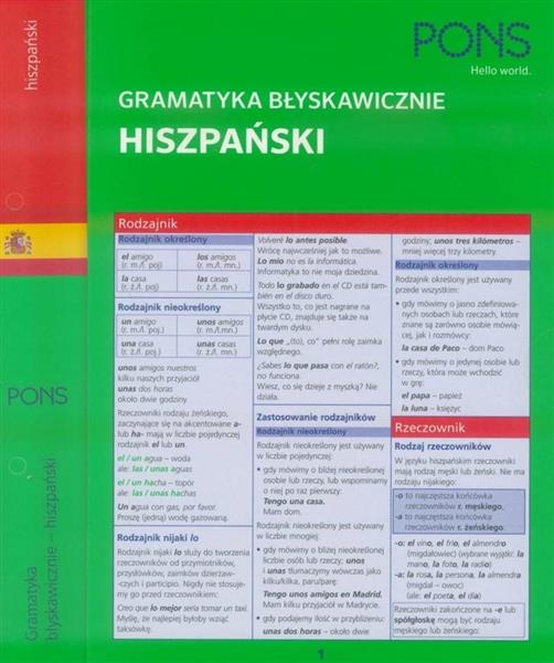 GRAMATYKA BŁYSKAWICZNIE. HISZPAŃSKI