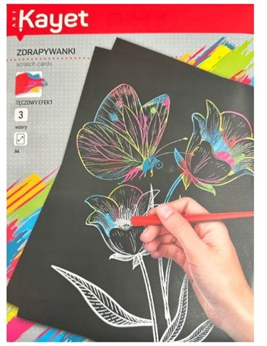 KAYET ZDRAPYWANKI A4 KWIATY