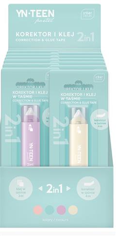 INTERDRUK KOREKTOR I KLEJ W TAŚMIE PASTEL MIX