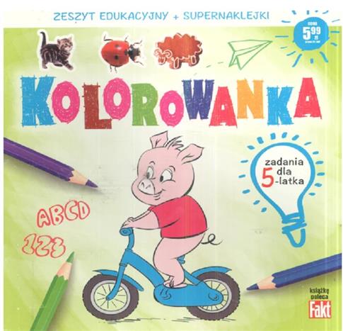 KOLOROWANKA ZADANIA DLA 5-LATKA