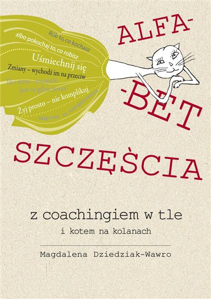 ALFABET SZCZĘŚCIA Z COACHINGIEM W TLE I KOTEM NA K