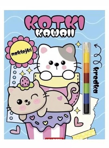 MODUŁOWA KREDKA. KAWAII KOTKI Z NAKLEJKAMI