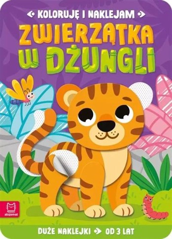 KOLORUJĘ I NAKLEJAM. ZWIERZĄTKA W DŻUNGLI. DUŻE NA