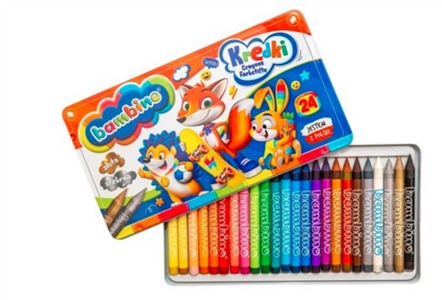 Kredki ŚWIECOWE BAMBINO 24 KOL w Metalowym pudełku