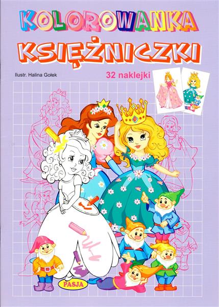 KOLOROWANKA KSIĘŻNICZKI 32 NAKLEJKI