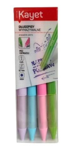 KAYET DŁUGOPIS WYMAZYWALNY ZESTAW 4 SZT. PASTELOWE