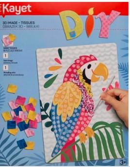 ZESTAW KREATYWNY OBRAZEK 3D BIBUŁKI 3+