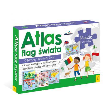 ATLAS FLAG ŚWIATA/PLAKAT Z MAPĄ/PUZZLE