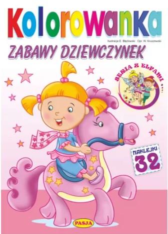 Kolorowanka. Zabawy dziewczynek