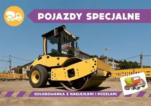 POJAZDY SPECJALNE. KOLOROWANKA Z NAKLEJKAMI