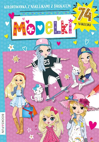 KOLOROWANKA Z NAKLEJKAMI Z BROKATEM. MODELKI