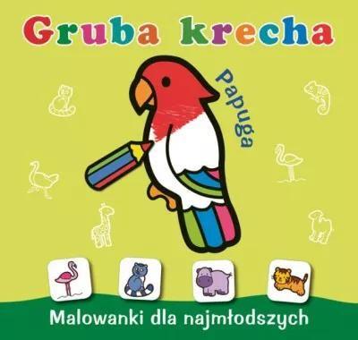 Malowanki dla najmłodszych. Gruba krecha. Papuga