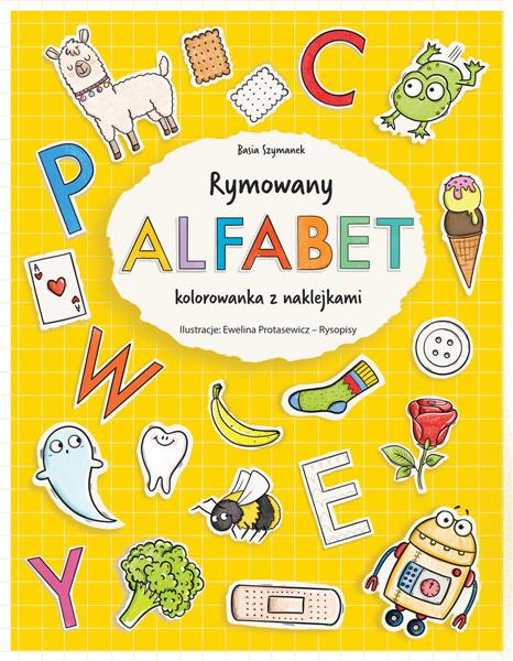 RYMOWANY ALFABET. KOLOROWANKA Z NAKLEJKAMI