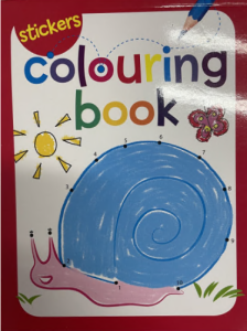 Colouring book stickers