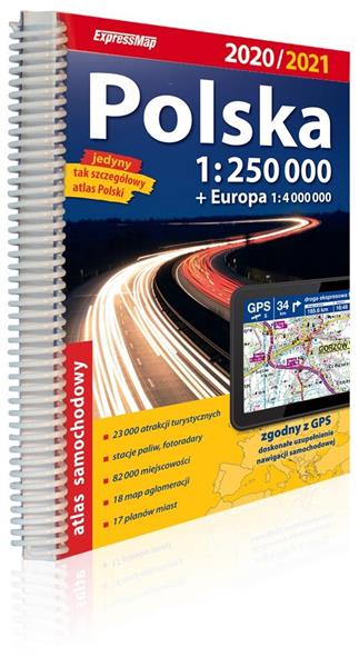 ATLAS SAMOCHODOWY POLSKA 1:250 000 W.2020/2021