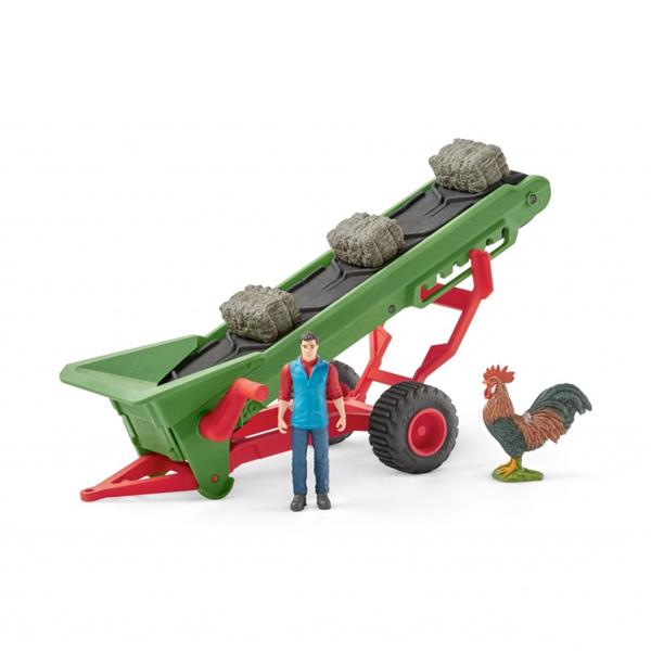 SCHLEICH - ZESTAW FARMER Z TAŚMOCIĄGIEM NA SIANO