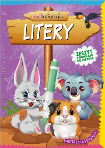 MINIKALIGRAFIA. LITERY. ZESZYT Z ROWKAMI DO PISANI