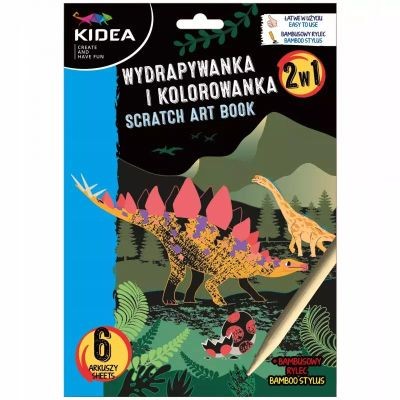 WYDRAPYWANKA I KOLOROWANKA 2W1 DINOZAURY