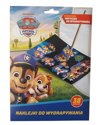 PSI PATROL. NAKLEJKI DO WYDRAPYWANIA. ZESTAW 38 SZ
