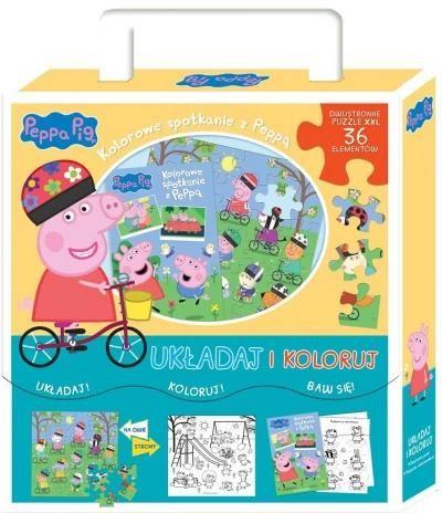 Puzzle XXL 36 elementów. Świnka Peppa. Układaj i k